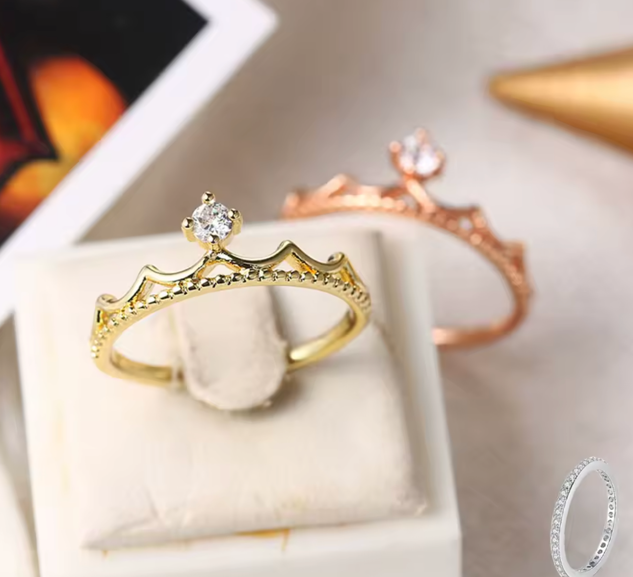 Princess Crown Rose Gold Ring