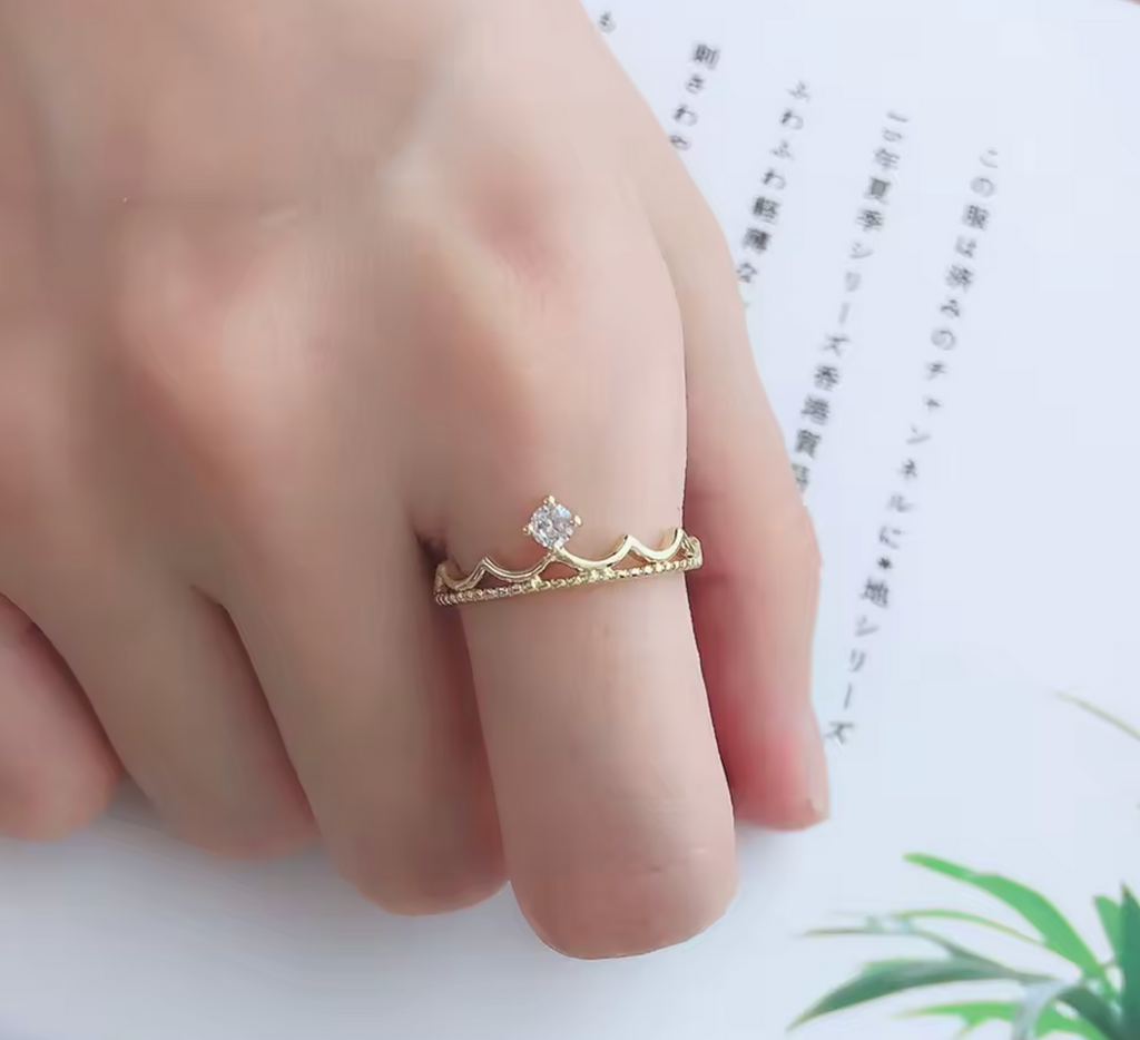 Princess Crown Rose Gold Ring