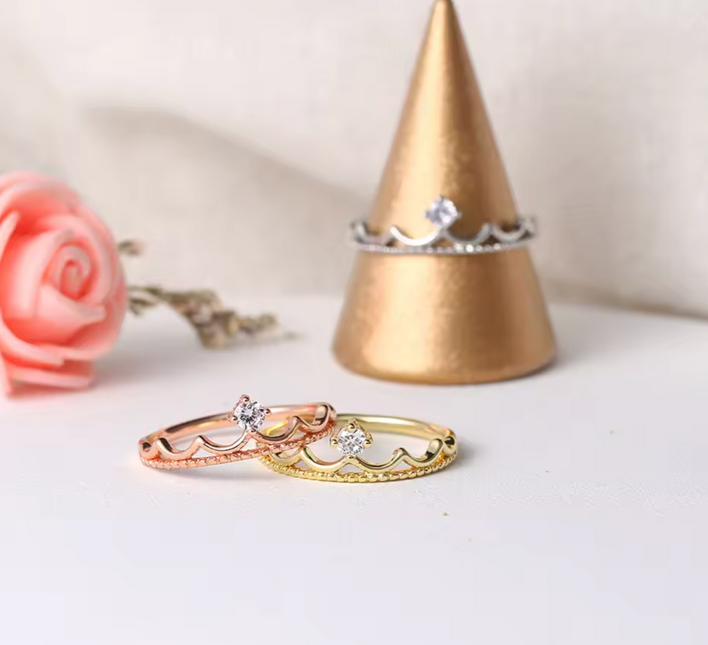 Princess Crown Rose Gold Ring