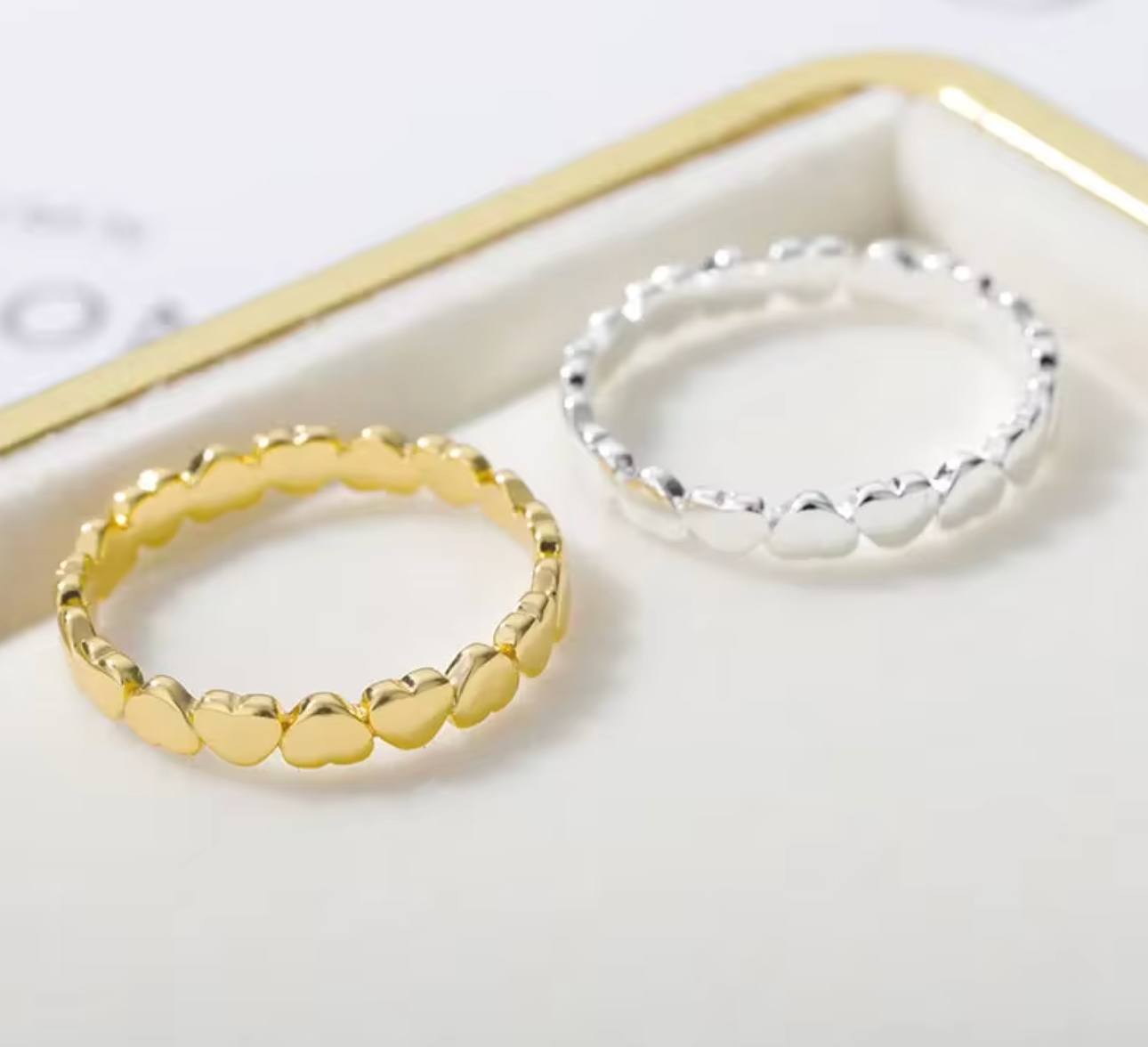 Cute Heart Stainless Steel Couple Ring