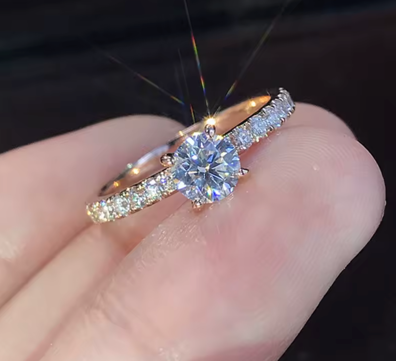 S925 Silver Plated Oval Engagement Ring