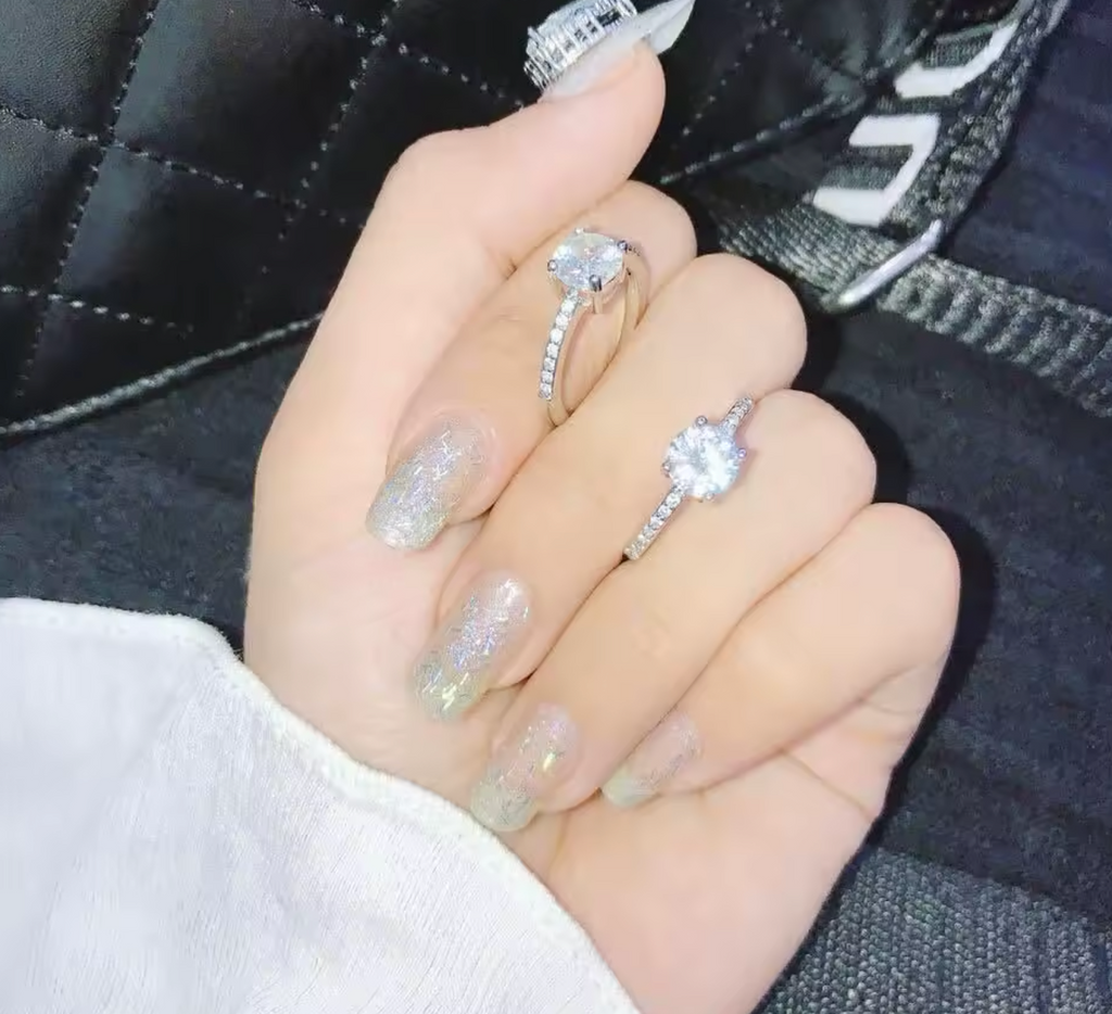 S925 Silver Plated Oval Engagement Ring