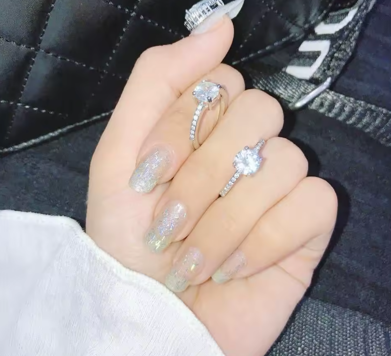 S925 Silver Plated Oval Engagement Ring