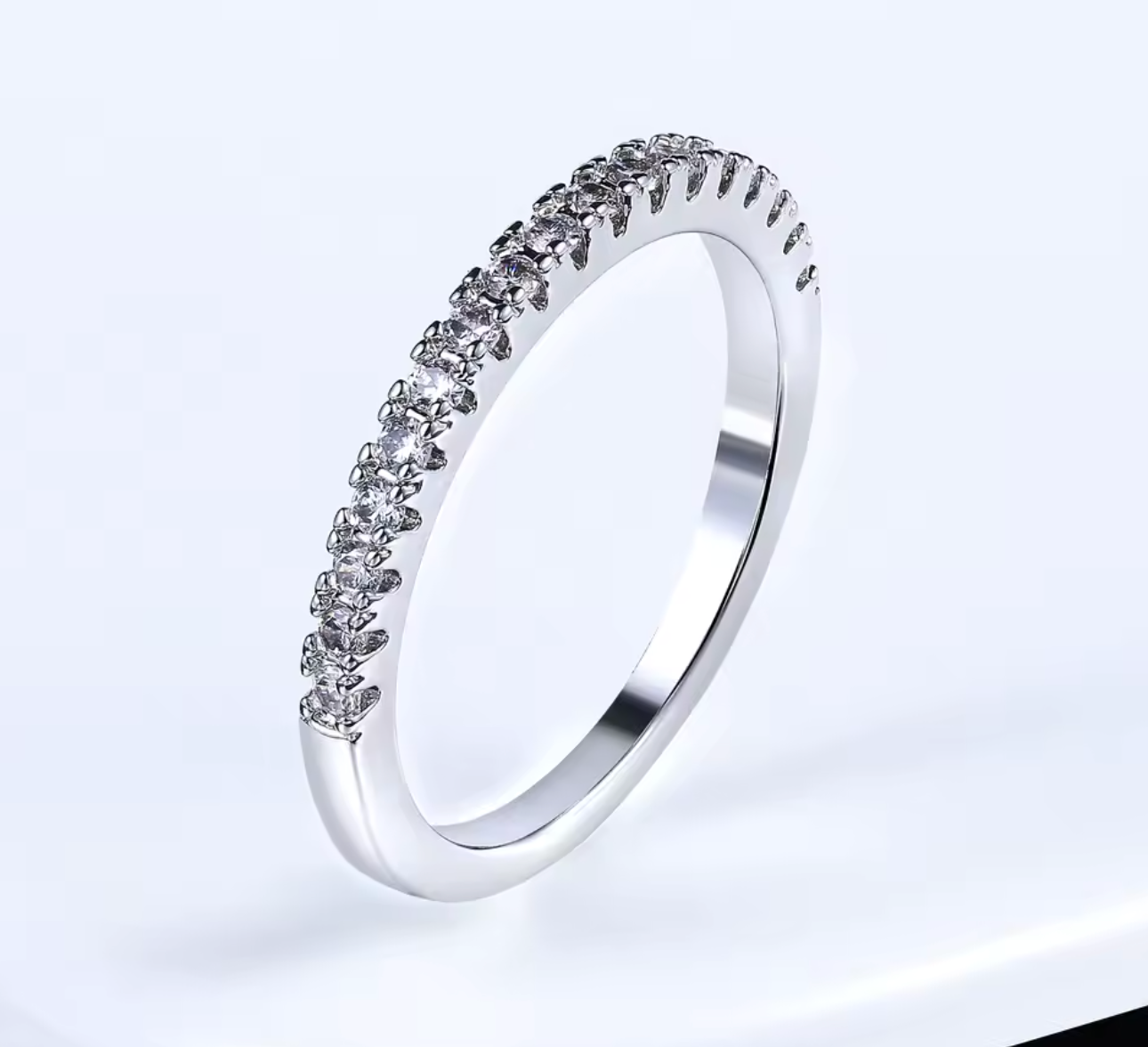 Cute Micro Pave CZ Crystal Wedding & Engagement Ring