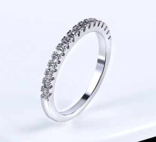 Cute Micro Pave CZ Crystal Wedding & Engagement Ring