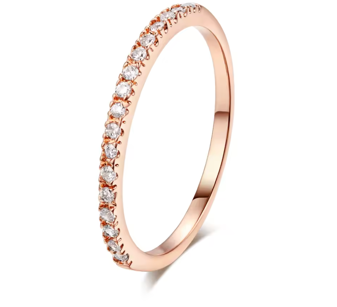 Cute Micro Pave CZ Crystal Wedding & Engagement Ring