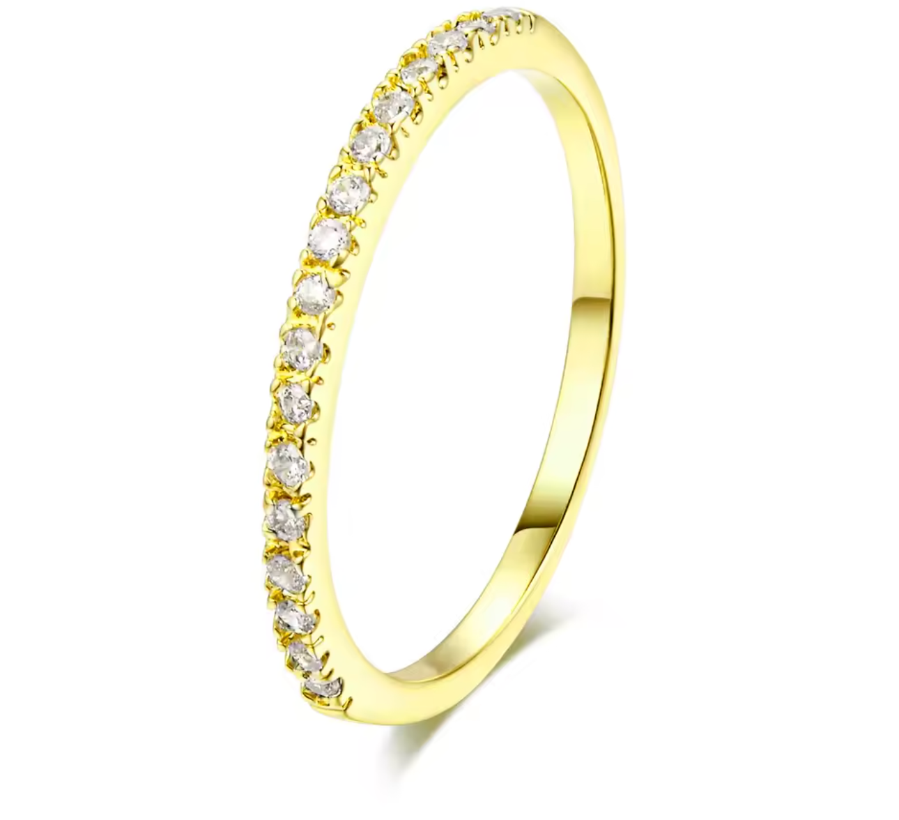 Cute Micro Pave CZ Crystal Wedding & Engagement Ring