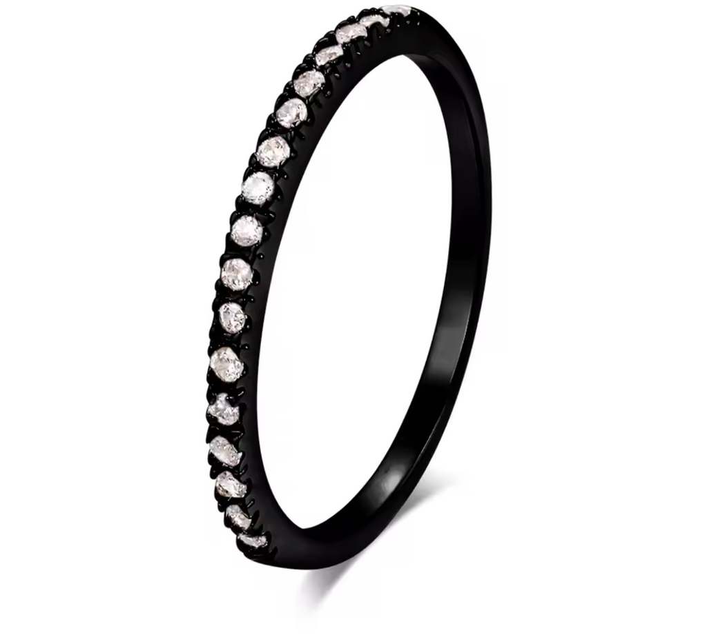 Cute Micro Pave CZ Crystal Wedding & Engagement Ring