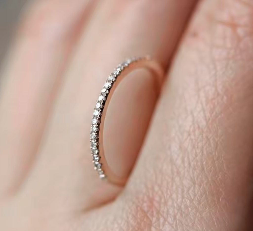 Cute Micro Pave CZ Crystal Wedding & Engagement Ring