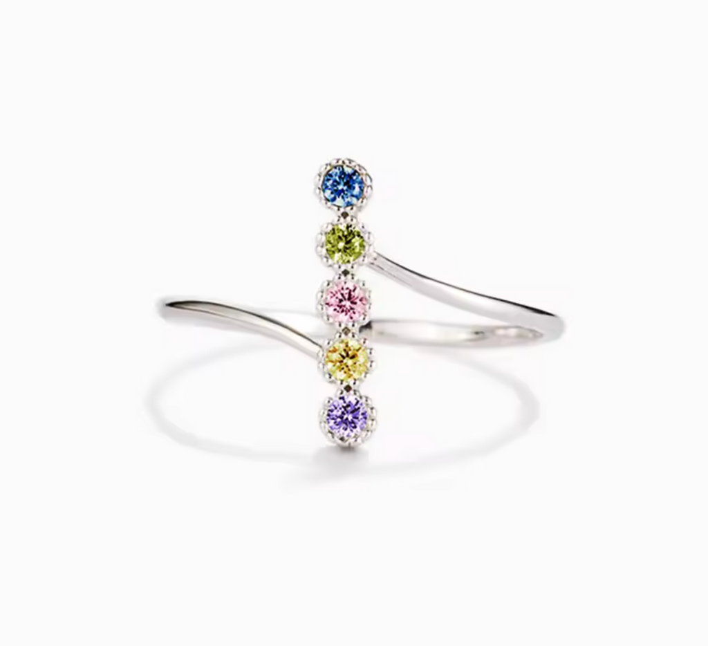 Simple Trendy Colorful Zirconia Finger Ring