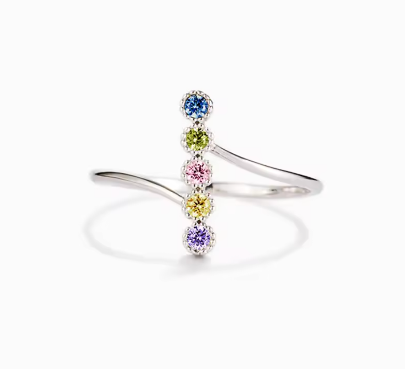 Simple Trendy Colorful Zirconia Finger Ring