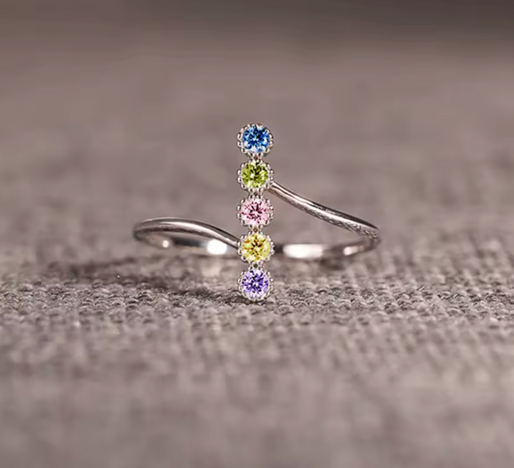 Simple Trendy Colorful Zirconia Finger Ring
