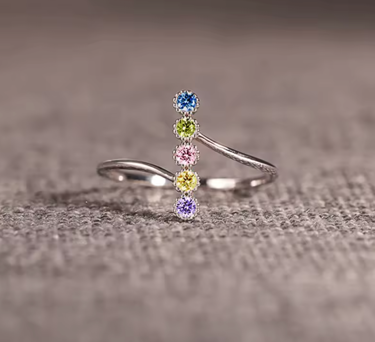 Simple Trendy Colorful Zirconia Finger Ring