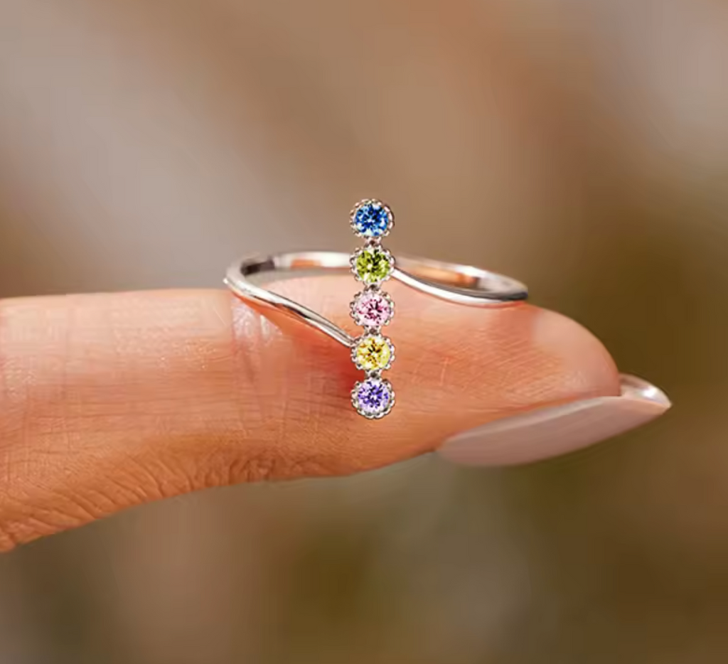 Simple Trendy Colorful Zirconia Finger Ring
