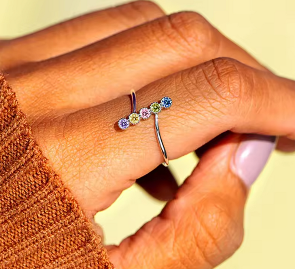 Simple Trendy Colorful Zirconia Finger Ring