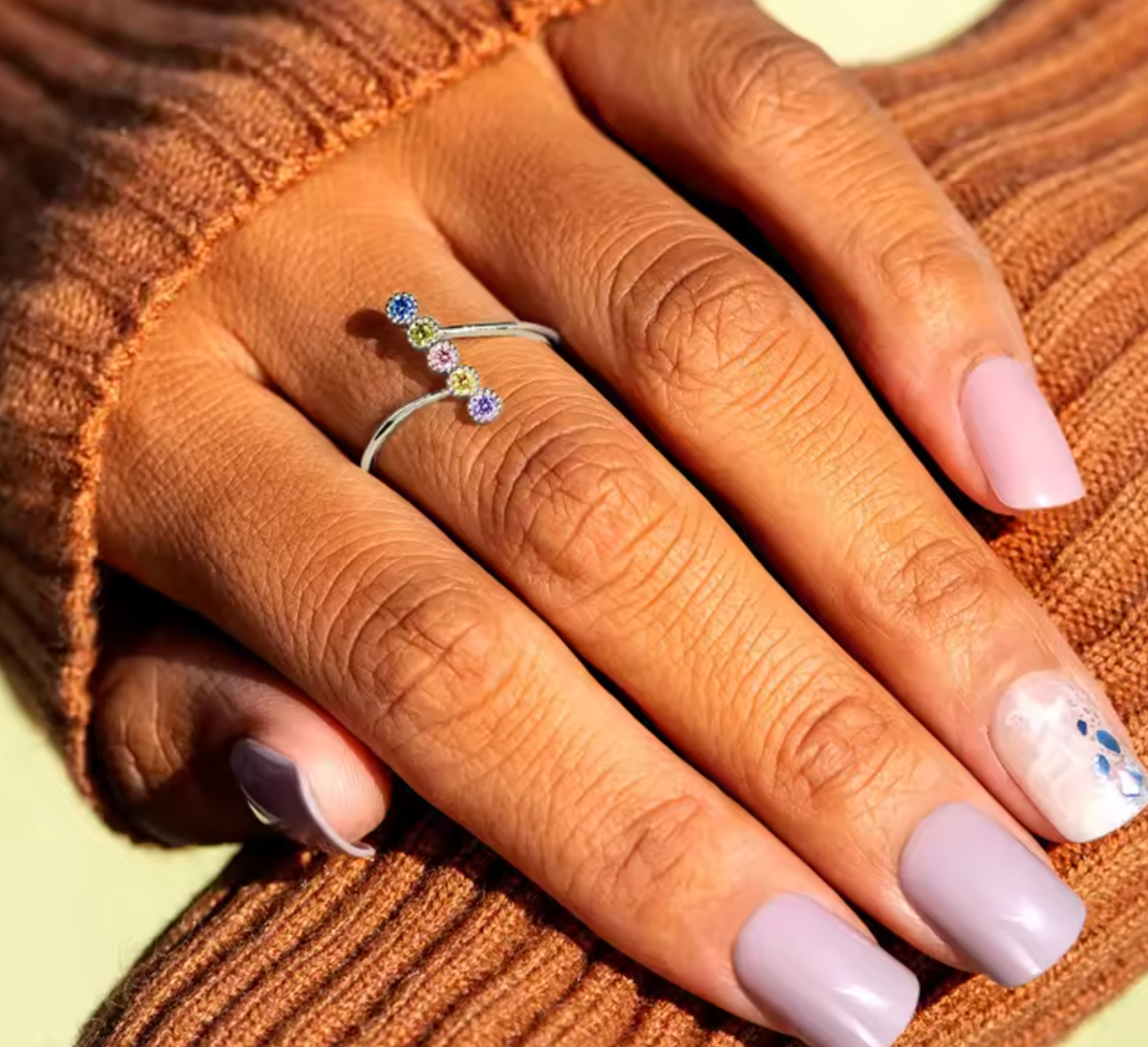 Simple Trendy Colorful Zirconia Finger Ring