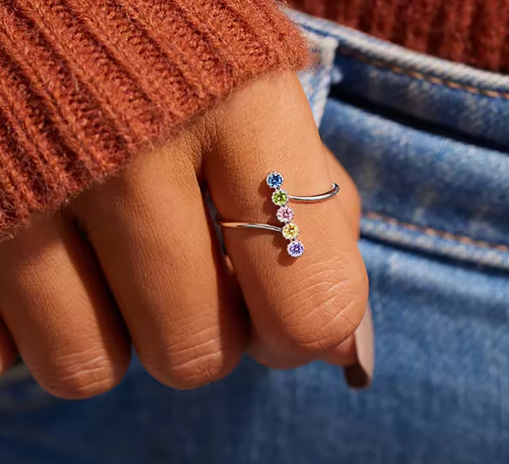 Simple Trendy Colorful Zirconia Finger Ring