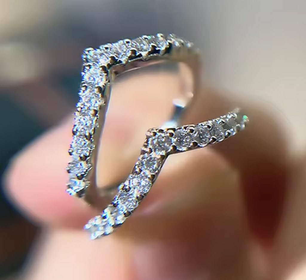 Simple Stylish V-Shaped Ring for Women