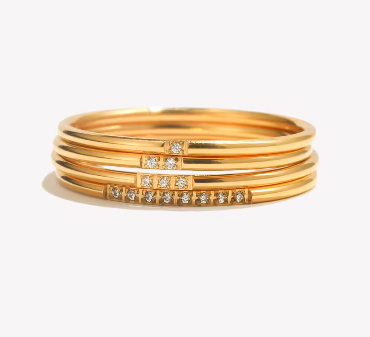 Minimalist 18K Gold-Plated Stainless Steel Zircon Ring