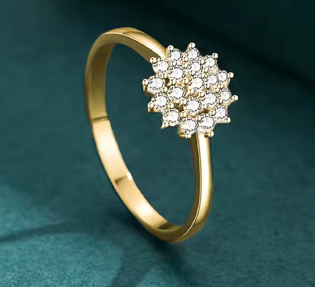 Sparkling Flower-Shaped Cubic Zirconia