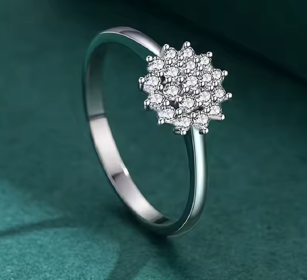 Sparkling Flower-Shaped Cubic Zirconia