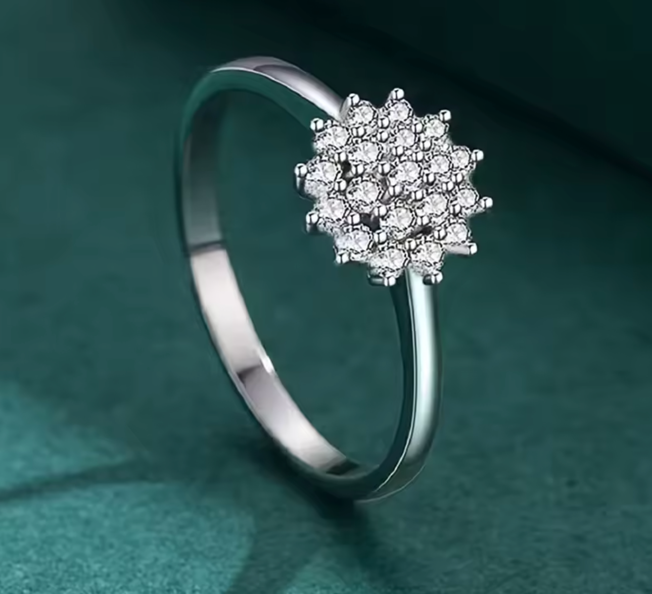 Sparkling Flower-Shaped Cubic Zirconia