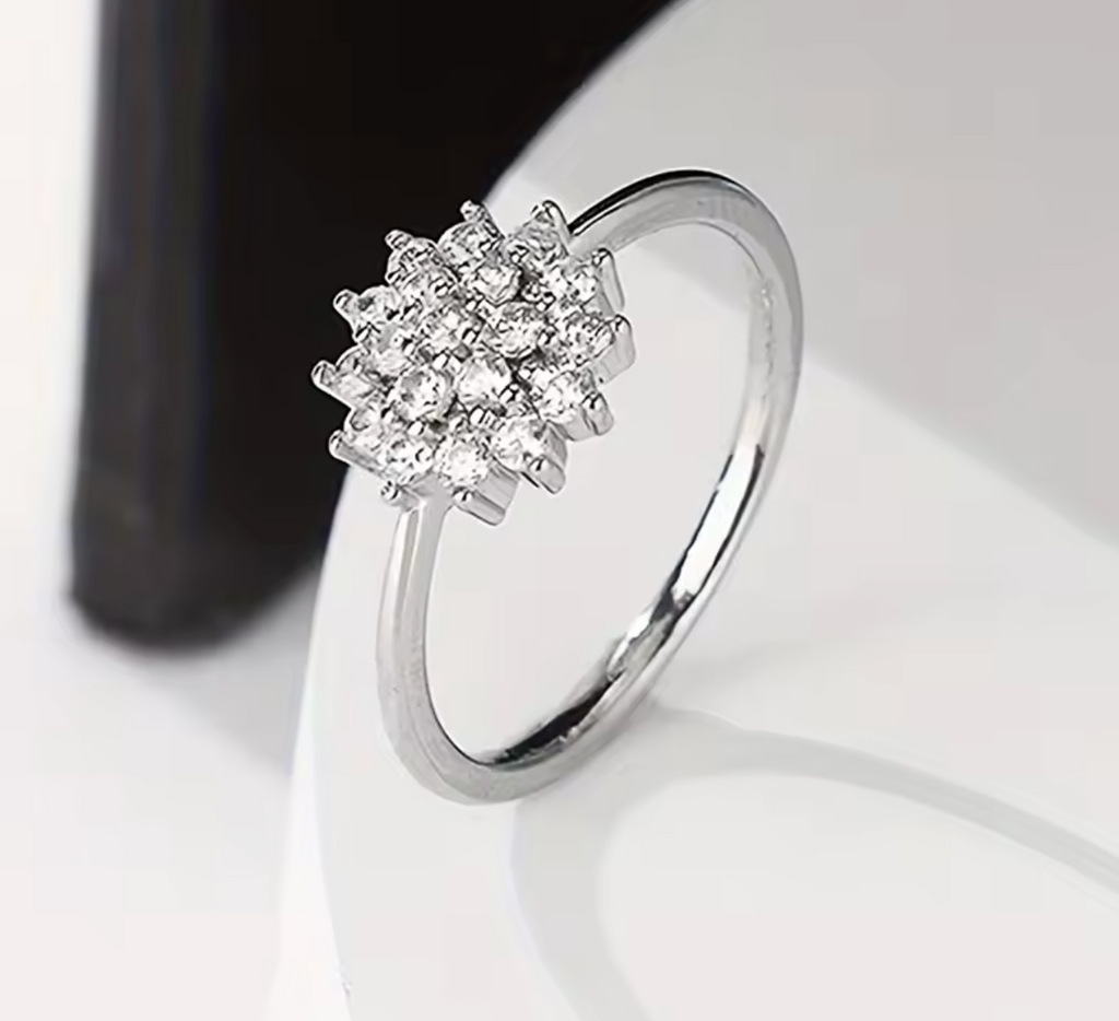 Sparkling Flower-Shaped Cubic Zirconia
