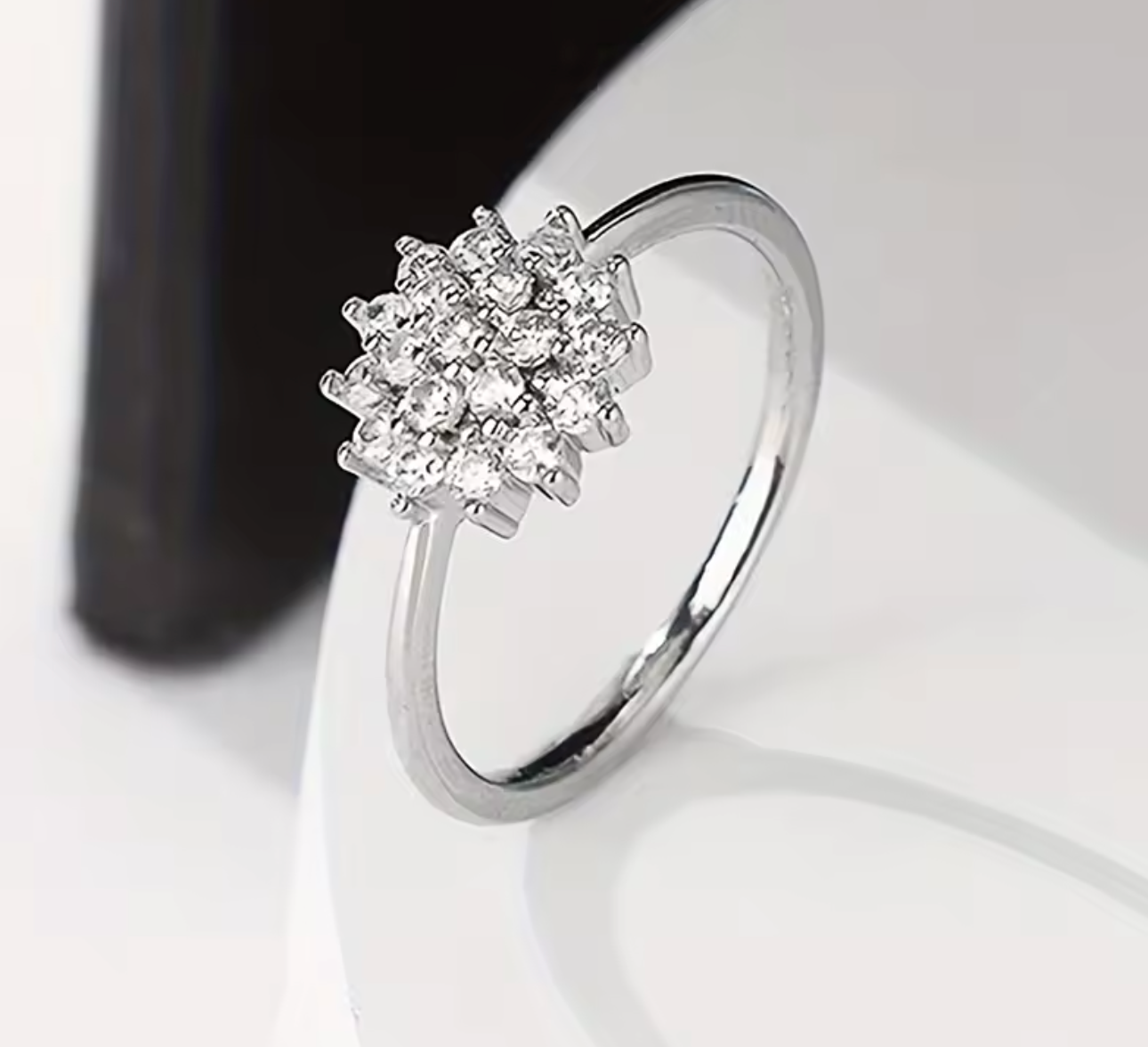 Sparkling Flower-Shaped Cubic Zirconia